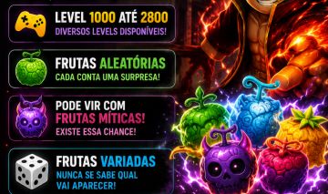 CONTAS BLOX FRUITS LEVEL 10002800 FRUTAS ALEATÓRIAS + CHANCE DE MÍTICAS!