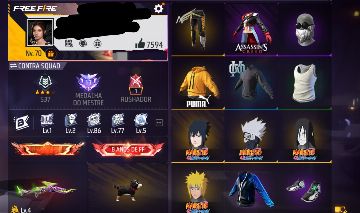 CONTA FREE FIRE LV70 | +600 PEITAS