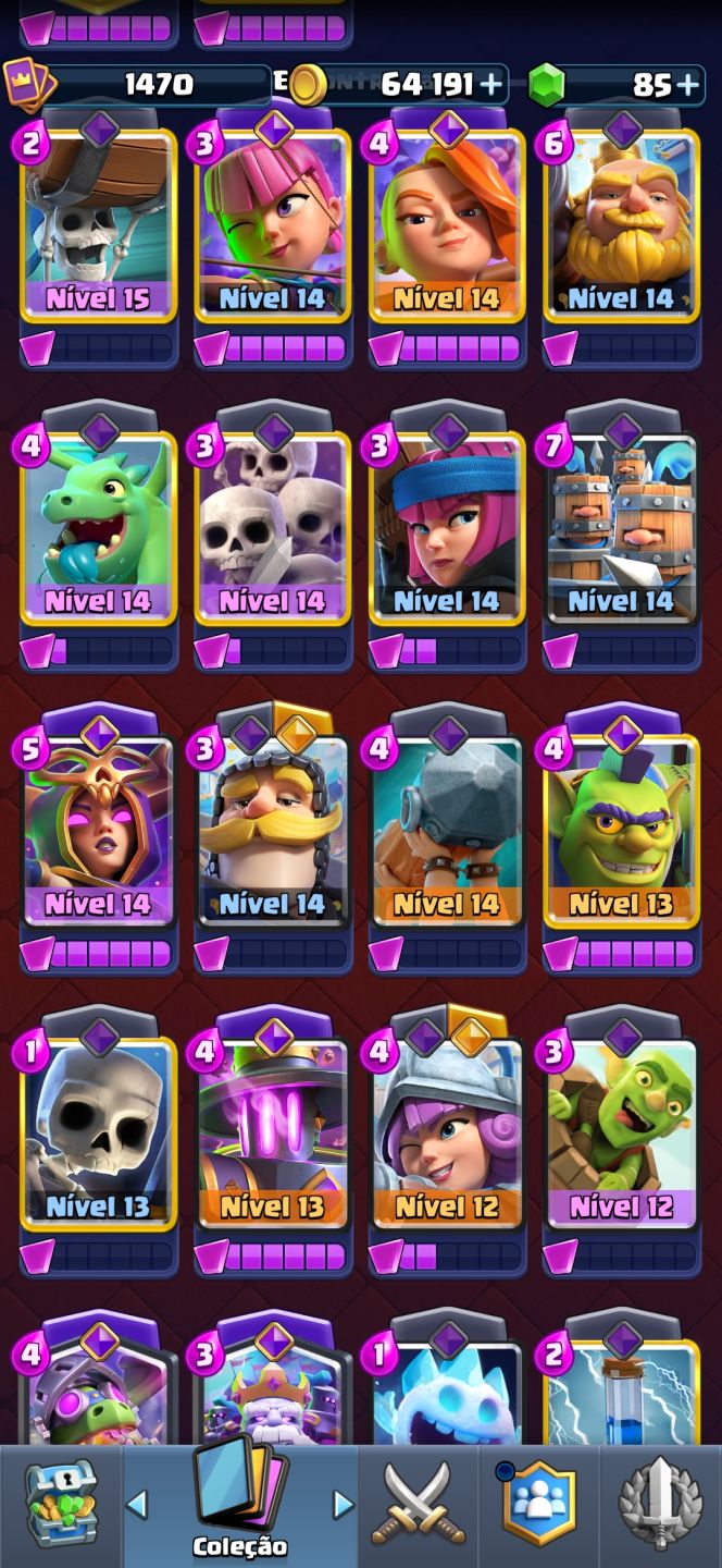 Conta de clash royale arena lendaria muito upada