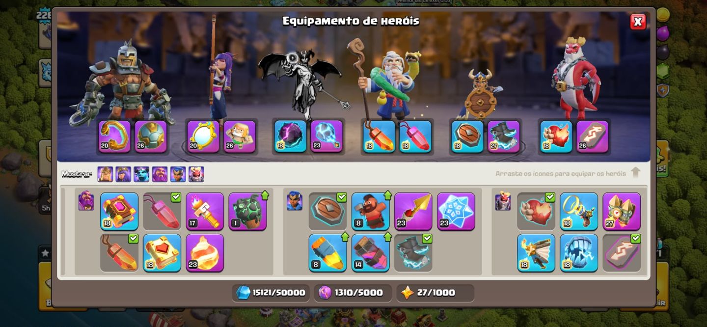 Conta Clash of Clans CV18 semi full + 27 Skins
