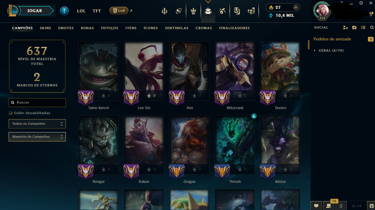 Conta League of legends, lol, mais de 10 anos, dono original