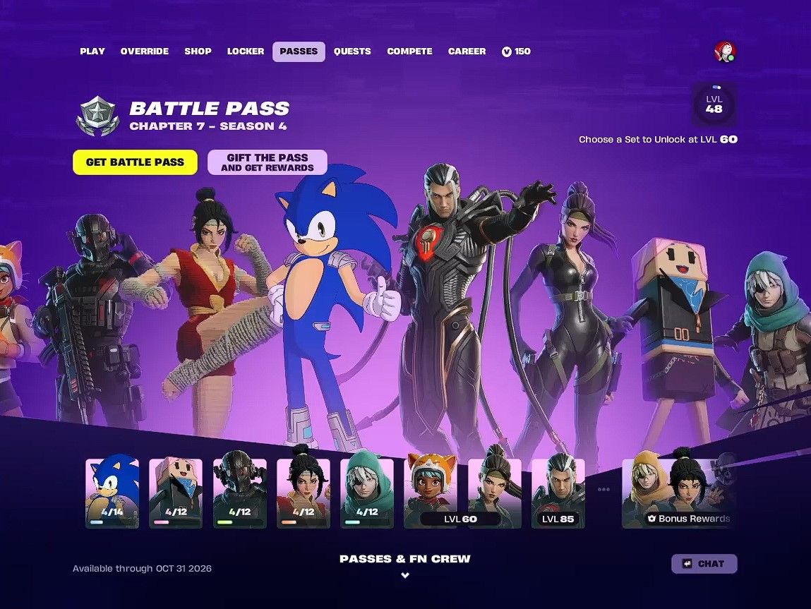 Conta de Fortnite com passe da Spider-Gwen completo