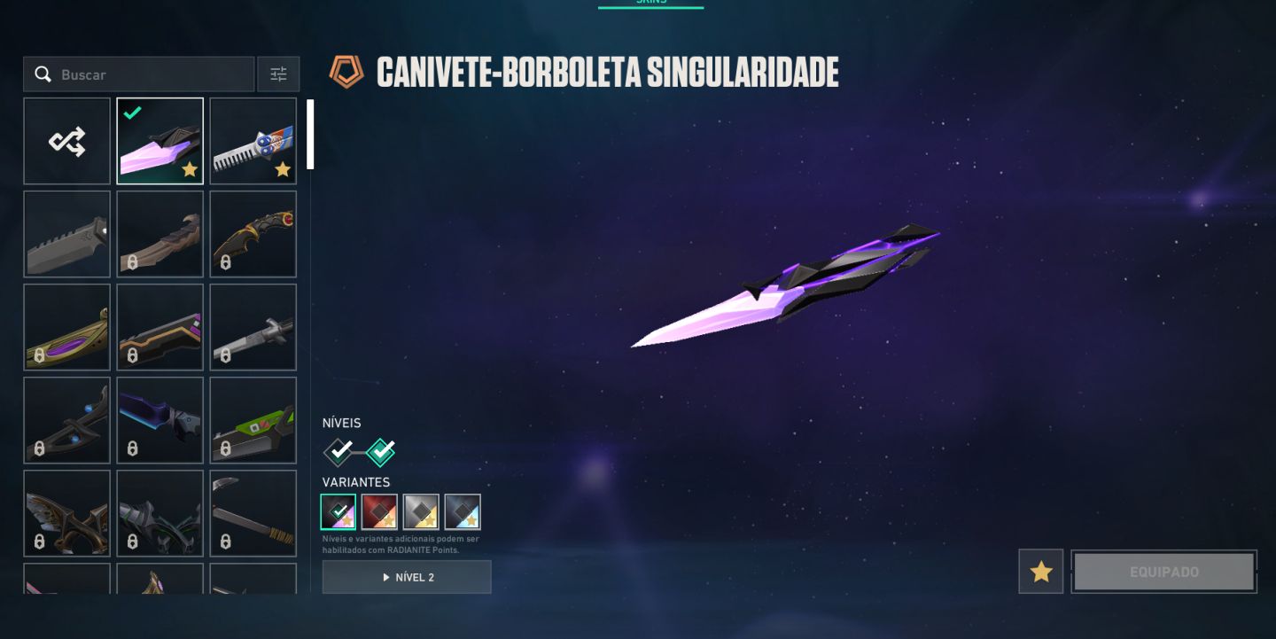 COnta Valorant, 2 skin de faca e muito mais