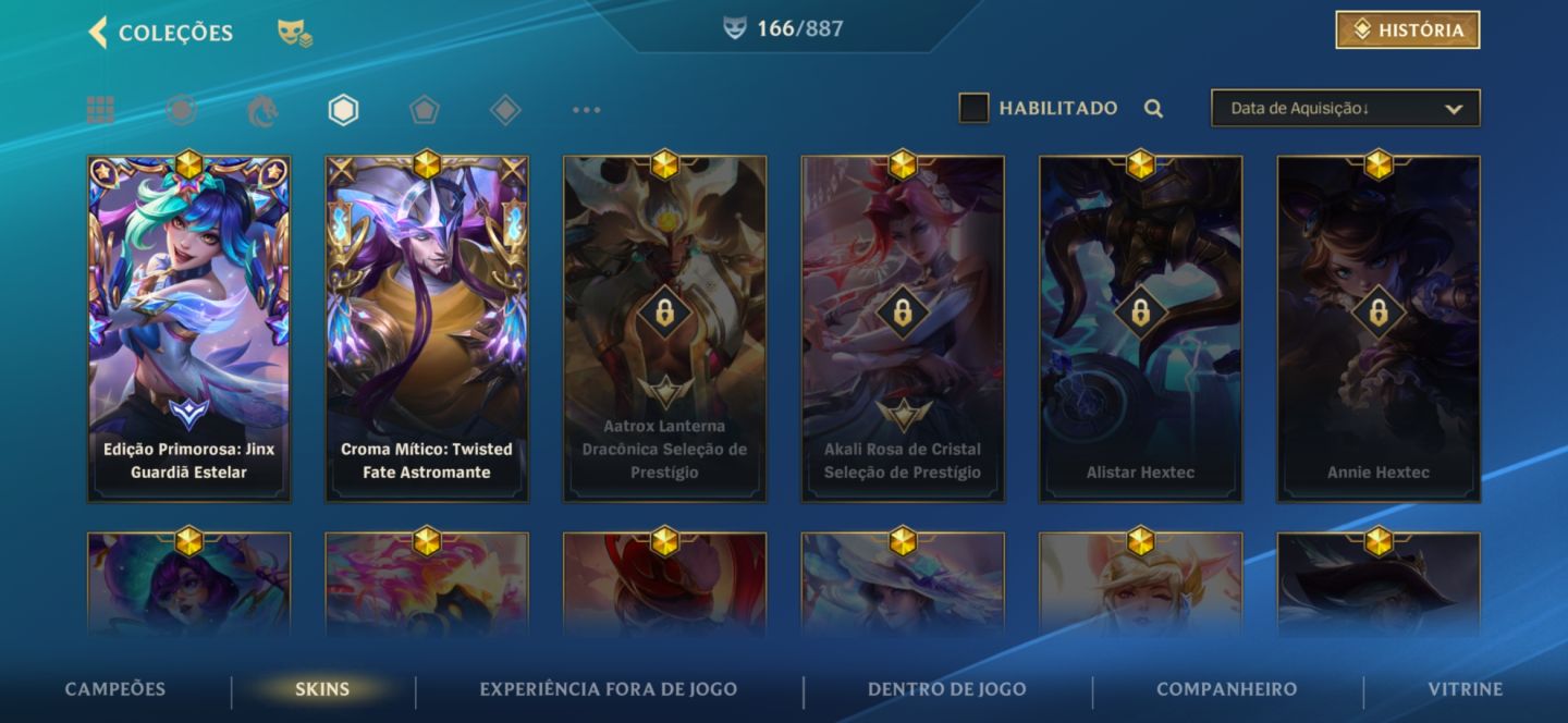 CONTA WR LEVEL 220 COM 166 SKIN ALL CHAMPS