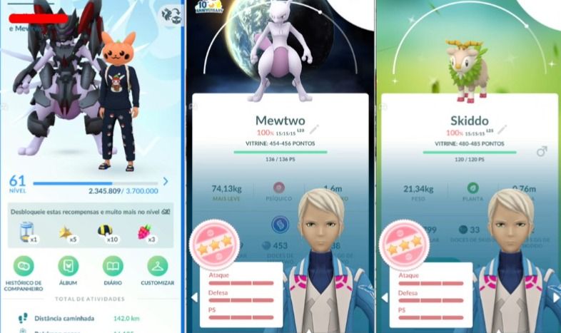 CONTA POKEMON GO LEVEL 61 | 132 BRILHANTE | 117 FUNDO | 37 TRAJE | 72 SHUNDO