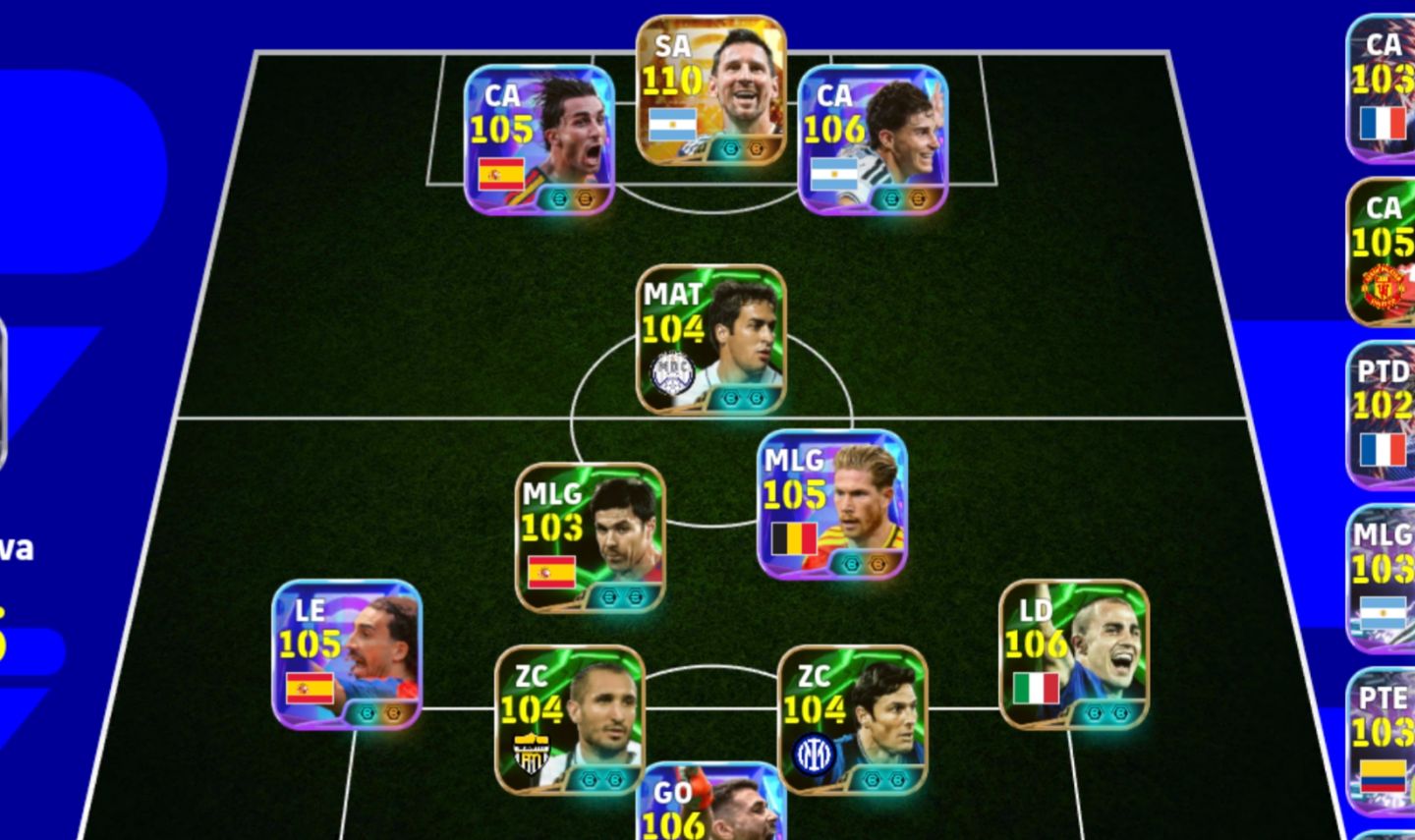 Conta efootball pontuação 3245 Messi big time