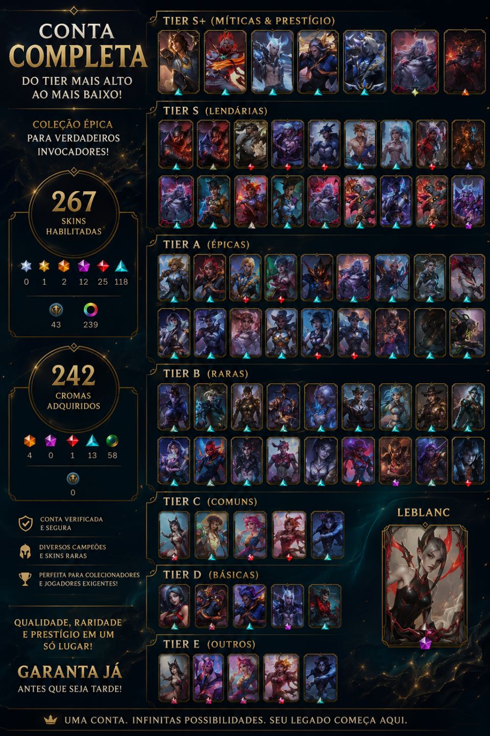 Conta de lol mais vava