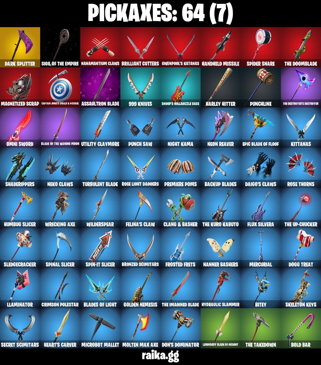 CONTA FORTNITE COM 44 SKINS DARK SKULLY/RONIN/ALIAS/PEABODY/CRYSTAL/DAIGO