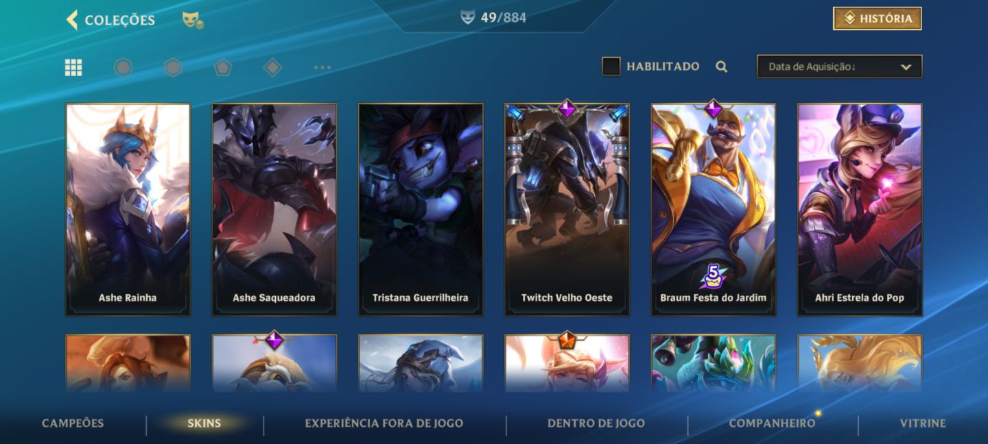 Conta wild Rift com skin várus cupido imortal