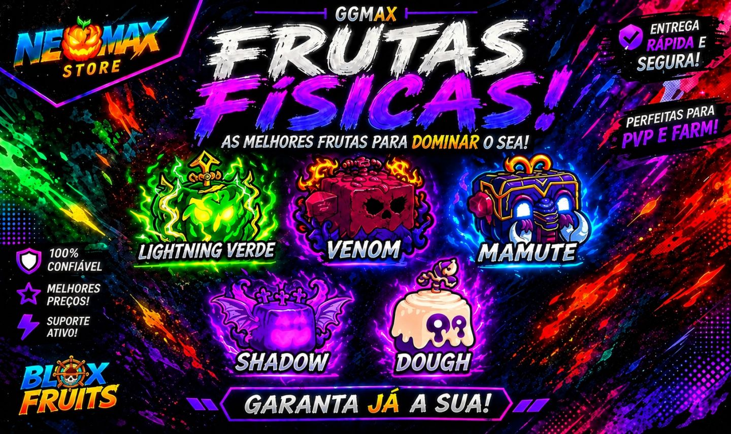 Loja de blox fruits / Frutas fisicas / lightning verde Venom shadowe muito mais