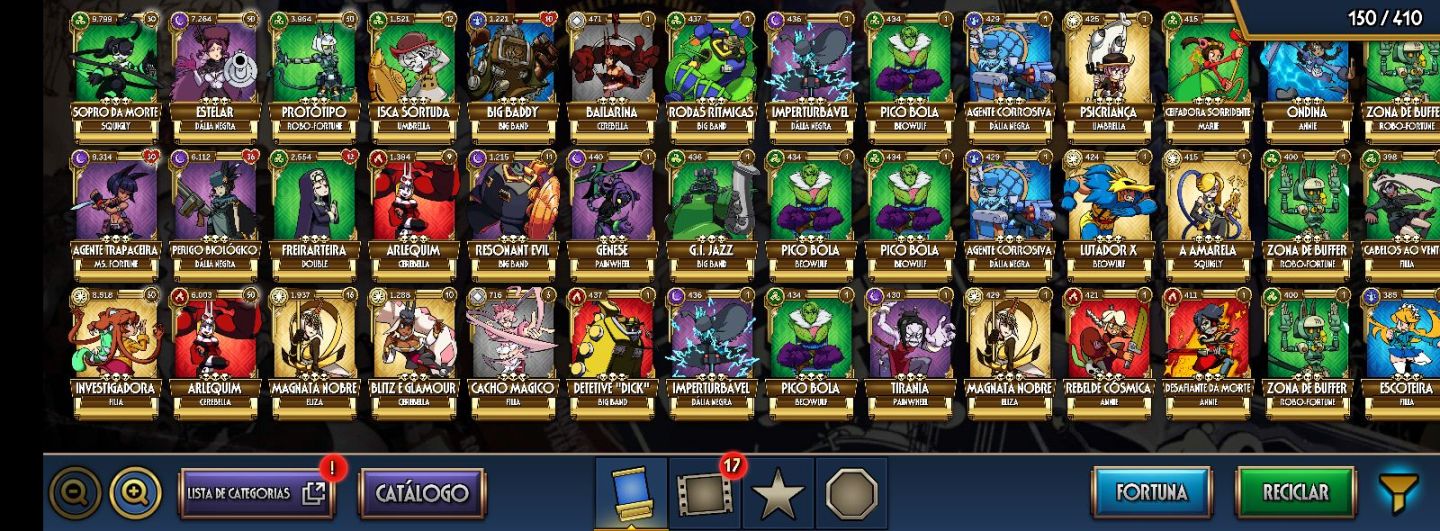 CONTA NO SKULLGIRLS LEVEL 74