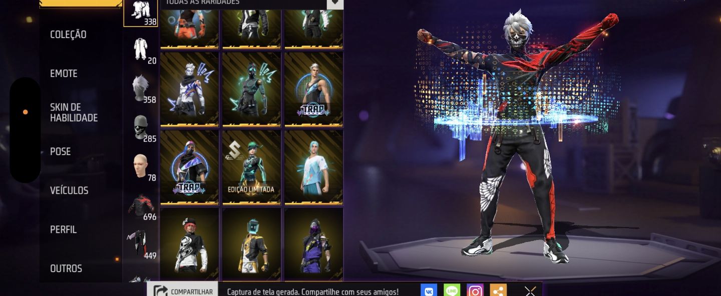 Conta free fire com o 3 passe de fogo antigo e outros passes ! De uma olhada