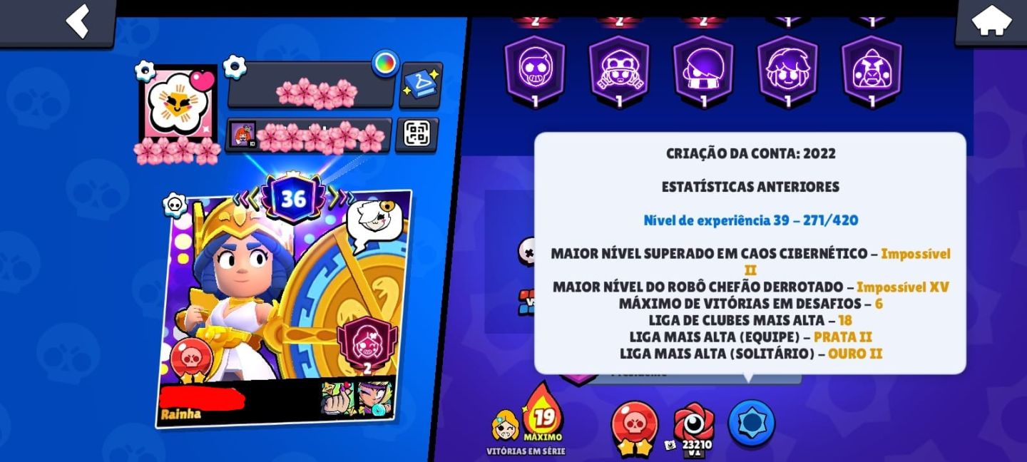 CONTA ENDGAME 53K+ TROFÉUS | 106/106 BRAWLERS (TODOS)/ MUITAS SKINS ÉPICAS RARA