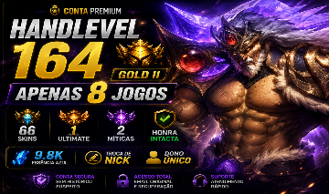 HANDLEVEL PREMIUM FULL ACESSO LVL164| GOLD II | APENAS 8 JOGOS | 66 SKINS