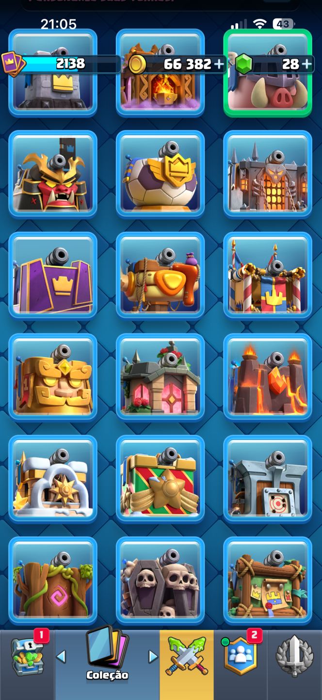 CONTA CLASH ROYALE! 14k+ já foi maior campeão. Cartas níveis top tier