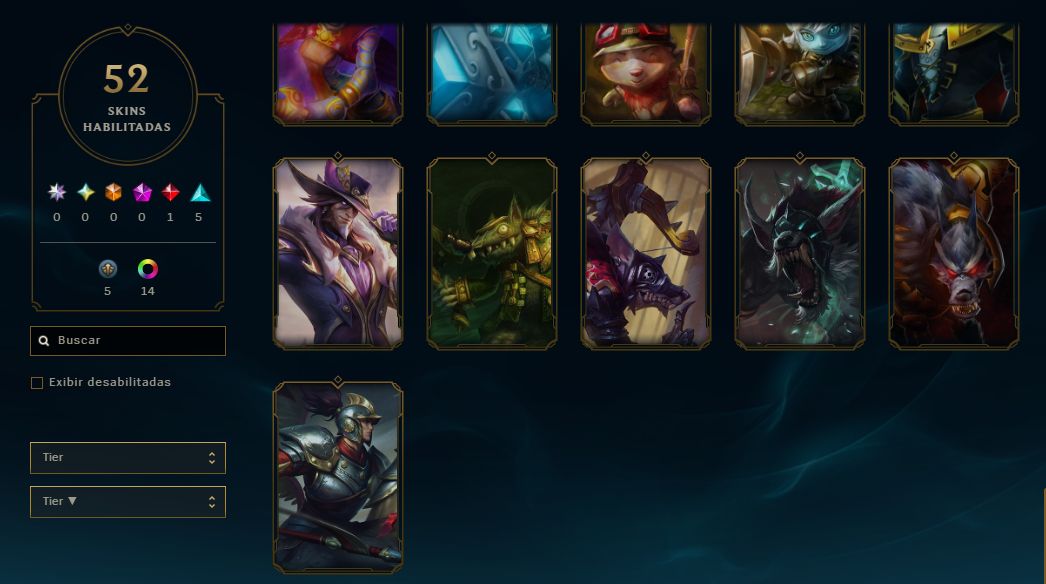 CONTA LOL - 57 LV - OURO - HONRA 5