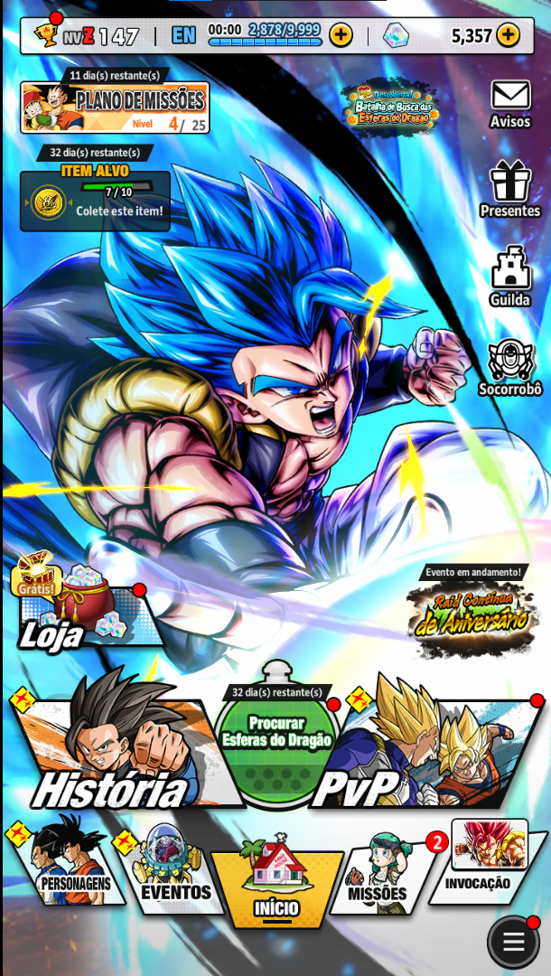 Dragon Ball Legends - ULTRA Gogeta Blue + Gmail Alterável + Conta Avançada