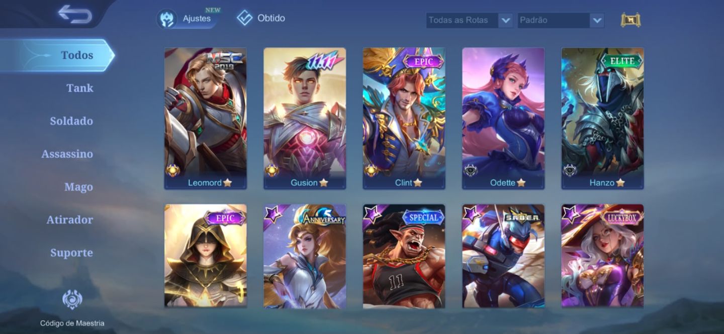 CONTA MOBILE LEGENDS COM TODOS OS HERÓIS E EMBLEMA FULL