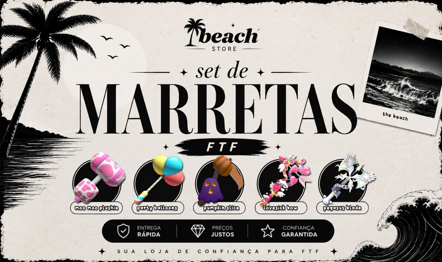 MAIS BARATO DO SITE - MARRETAS FLEE THE FACILITY (FTF) COM BRINDE