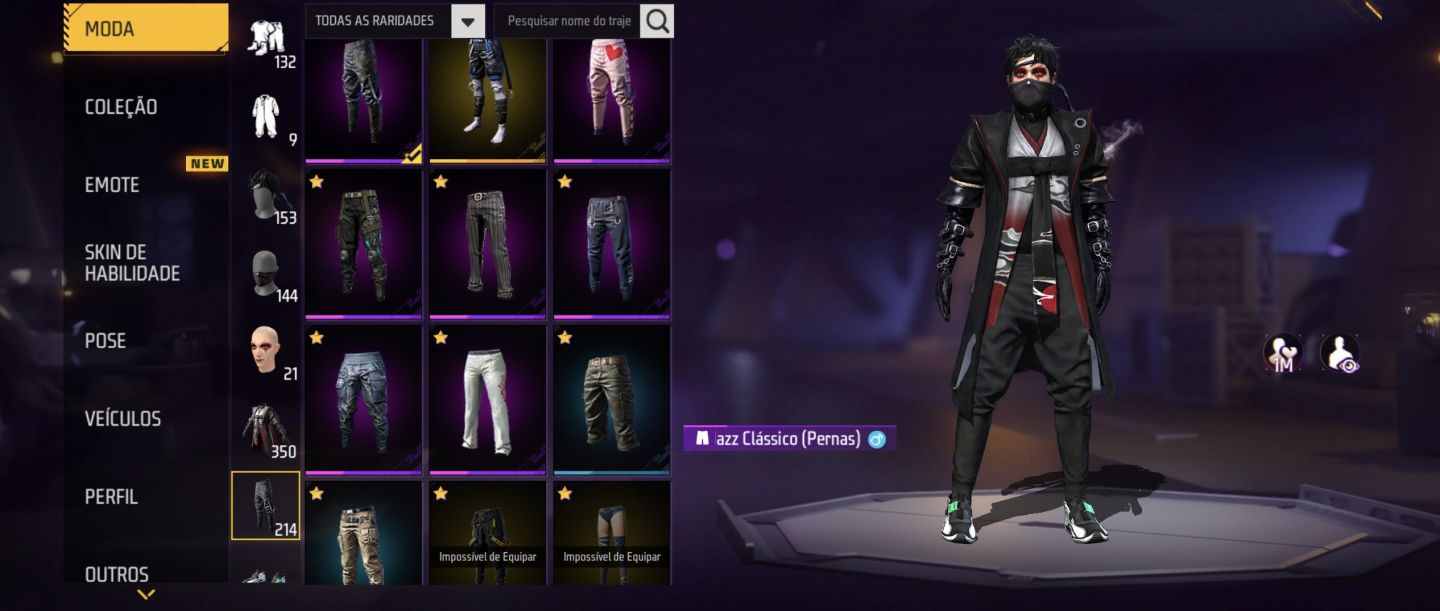 Conta de free fire com itens muito raros, preço negociável!!!!