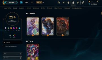 CONTA LOL + VALORANT muitas skins!