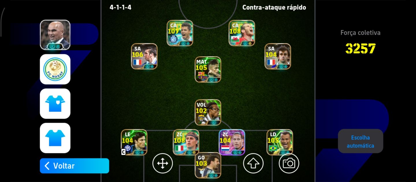 CONTA EFOOTBALL COM 3257 DE FORÇA COLETIVA FULL ATAQUE