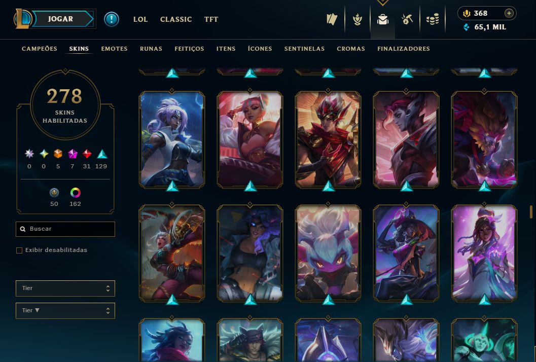 CONTA LOL: NÍVEL 773 | 278 SKINS | 5 ULTIMATE | 7 MÍTICAS | 31 LENDÁRIAS