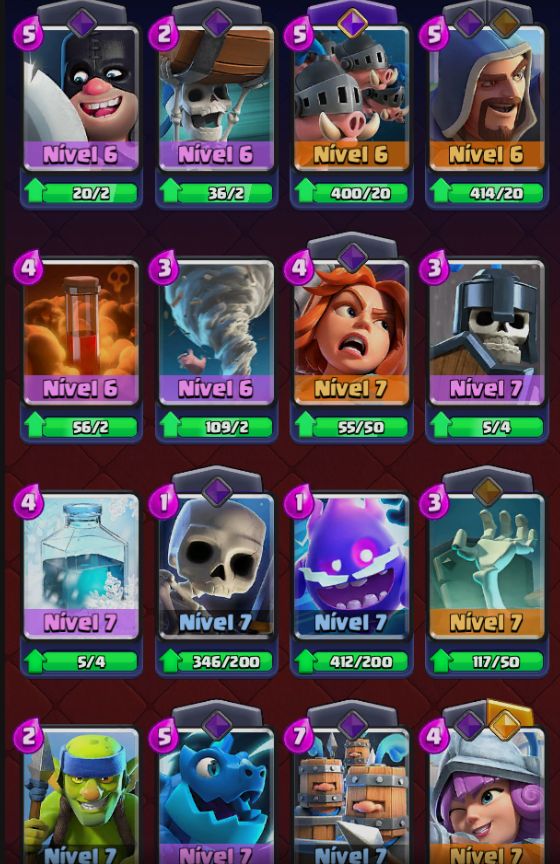 CLASH ROYALE BEM DECK BEM UPADO COM 2 EVOS 8100 TROFEIS 340K DE OURO