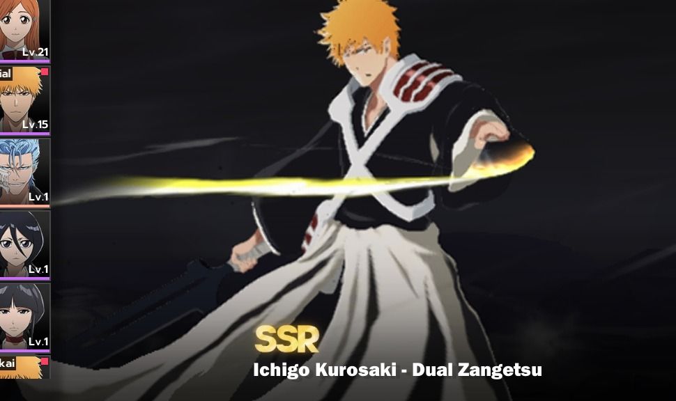 Conta com Ichigo Dual Zangetsu+Arma Assinatura+Aizen (sem arma assinatura)
