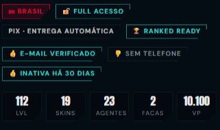 Conta Valorant, 19 skins, 2 facas, Level 112