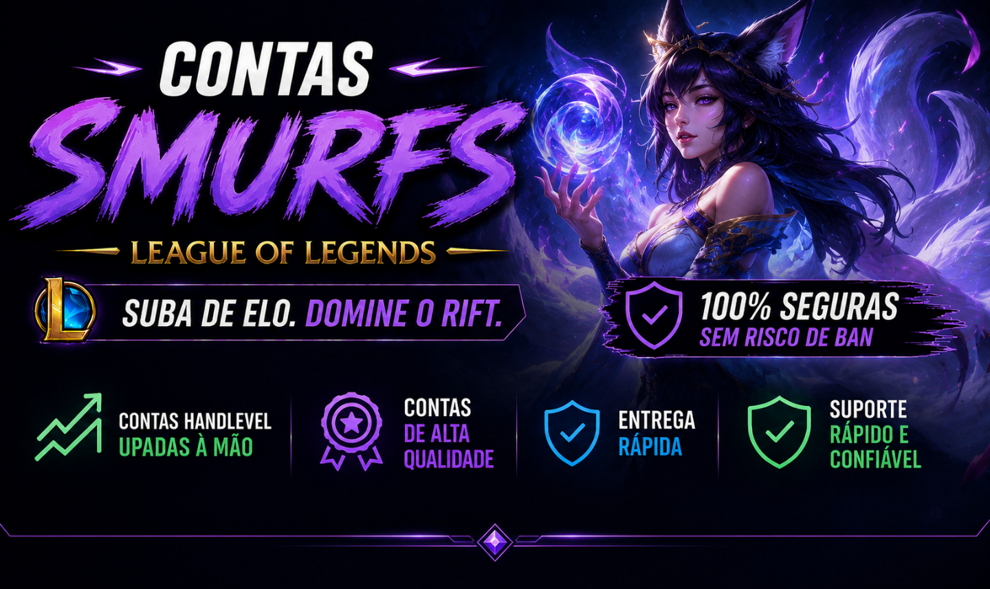 [BR] CONTAS SMURF HANDLEVEL - RANKED LIBERADA - SEM RISCO DE BAN!!! [PROMOÇÃO]
