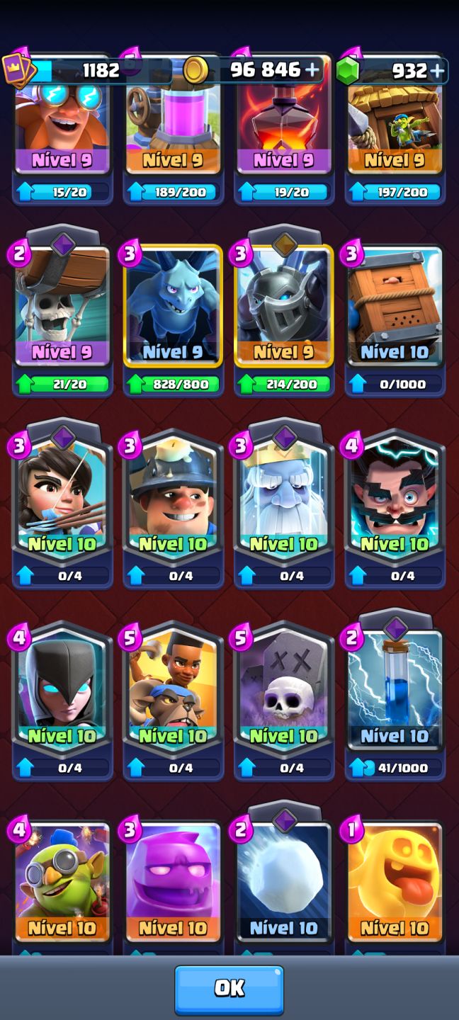 Conta Clash Royale (5596 troféus/arena 16)