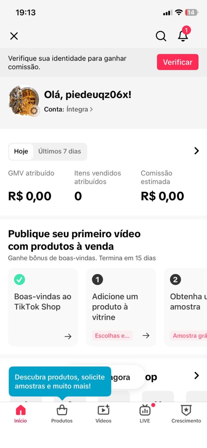 CONTA TIKTOK 6,3K SEGUIDORES, SHOP APROVADO | NICHO PROSPERIDADE | SEM DOC