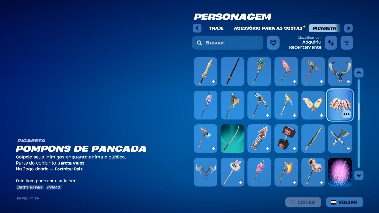 Conta de fortnite 175 skins, 168 picaretas e 144 asa deltas (passe season 4+)