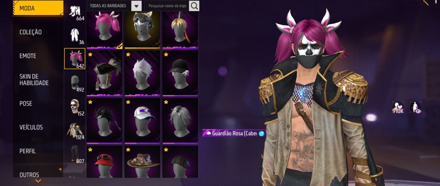 Conta de FF Full Com Muitos Passes + Armas Evo Full!
