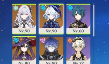 Conta de Genshin, flins c2, skirk, furina, durin e nilou.