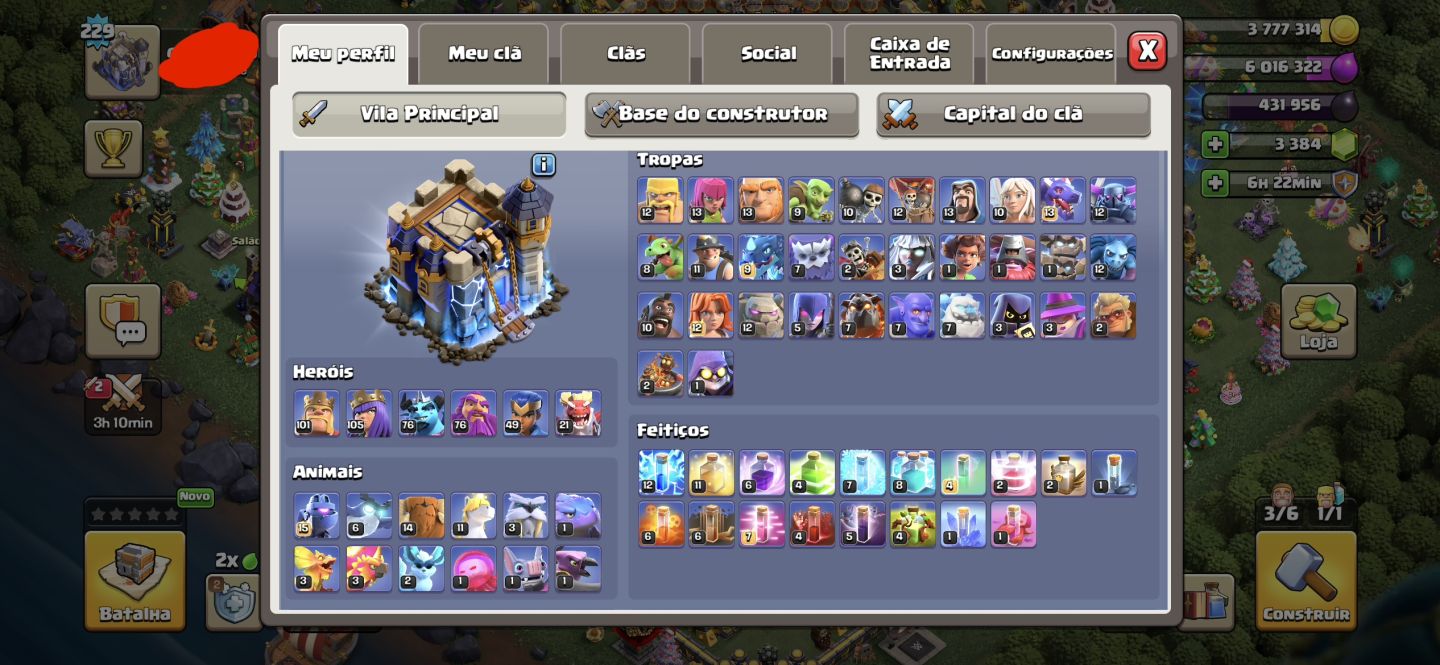 Conta Clash of Clans (CV 18 + Base Const. Full) Clash Royale (11k Trof + Lvl 15)