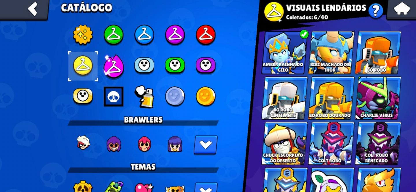 CONTA BRAWL COM 100 MIL TROFEUS, +200 SKINS, +50 BRAWLERS NÍVEL 11
