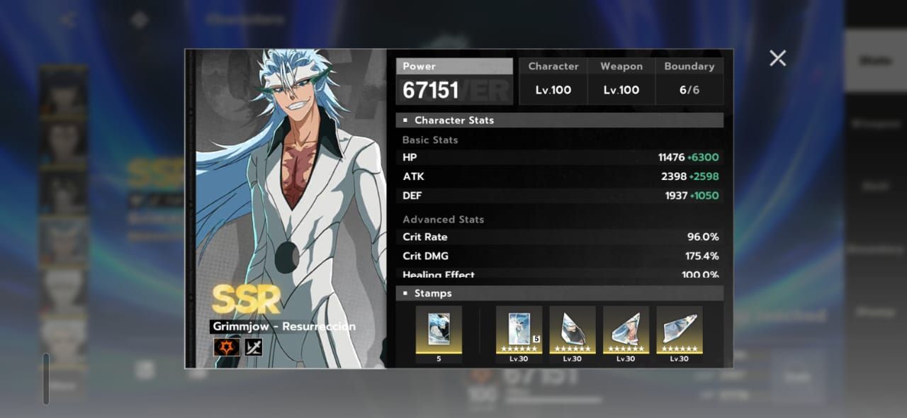 Conta Full Whale Bleach Soul Resonance, todos personagens b6