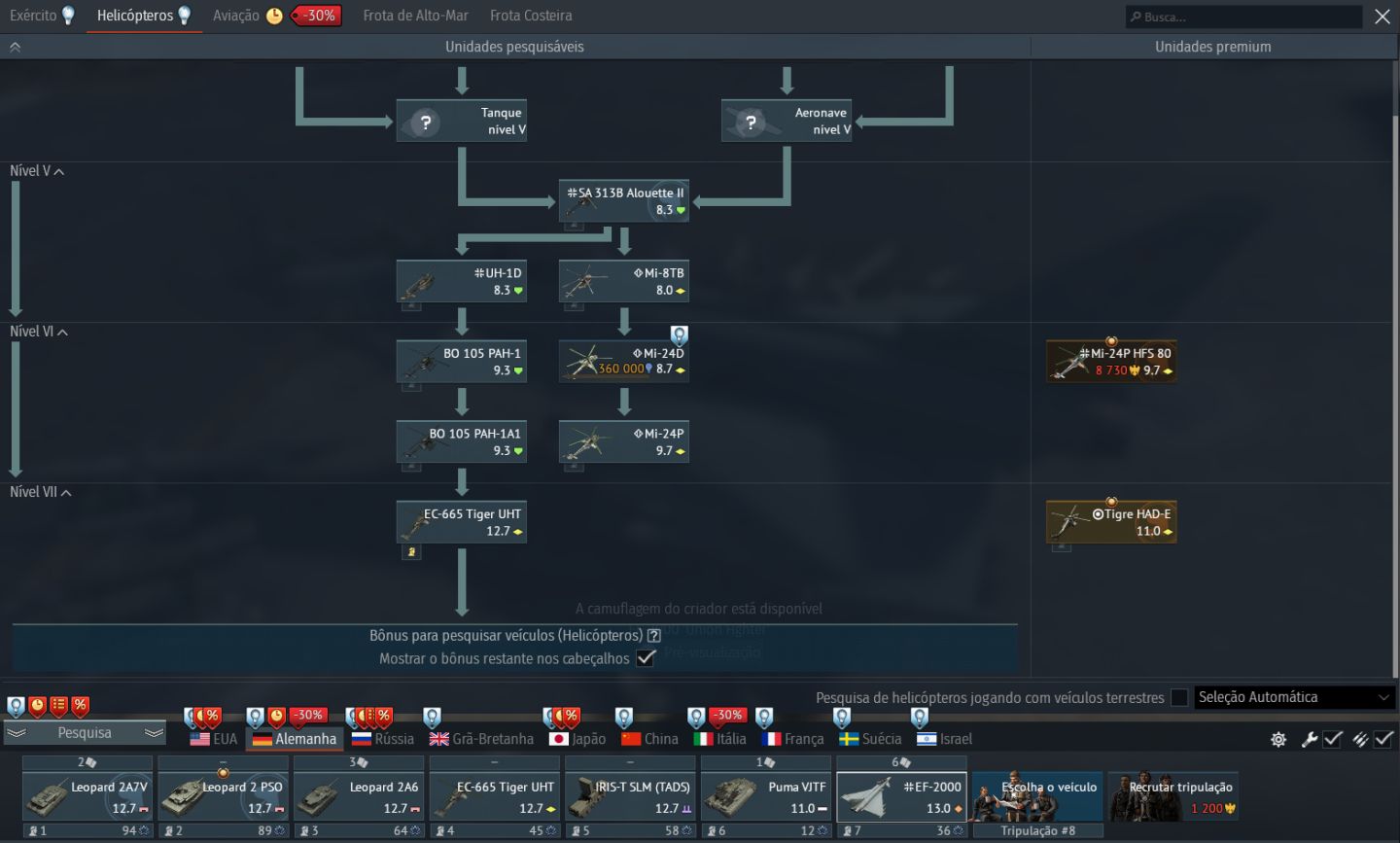 1 x Conta WarThunder com Alemanha/Russia FULL TOP TIER