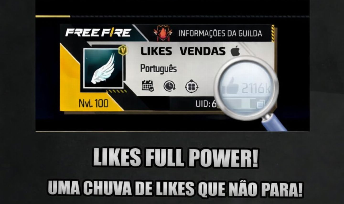 1500 LIKES NO PERFIL DA SUA CONTA DO FREE FIRE