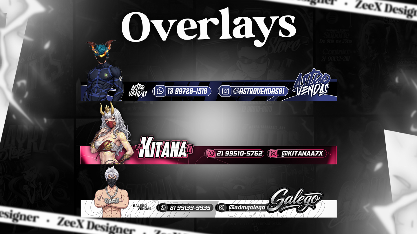 VÍDEOS E GIFS ANIMADOS - OVERLAYS, ORG DE APOSTAS, ATENDIMENTO ON E MUITO MAIS!
