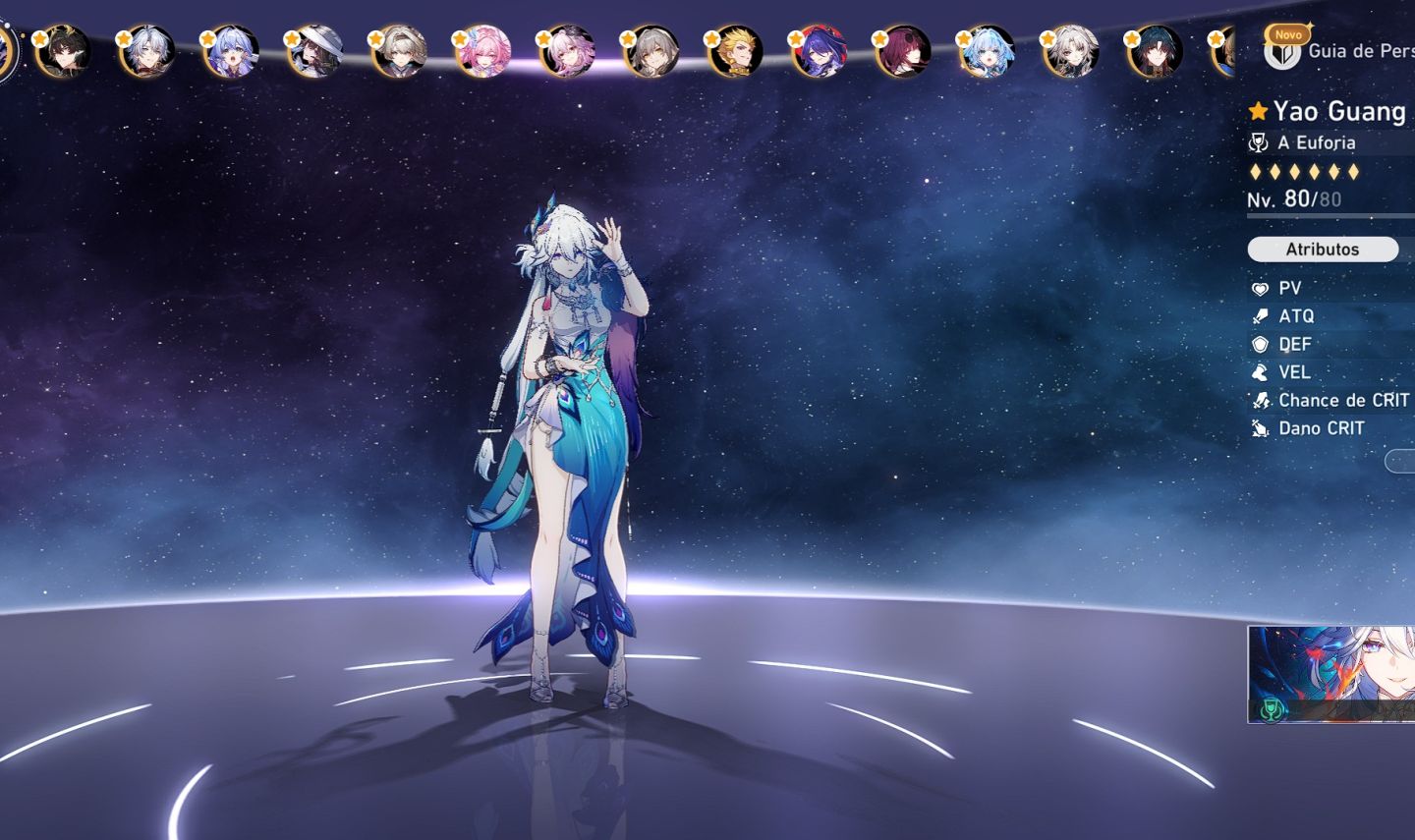 Honkai Star Rail conta com 45 personagens 5 estrelas.