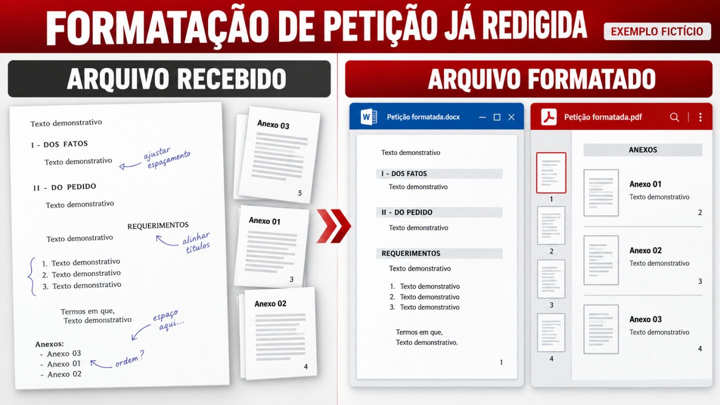 Digitação, formatação petições elaboração jurídica.