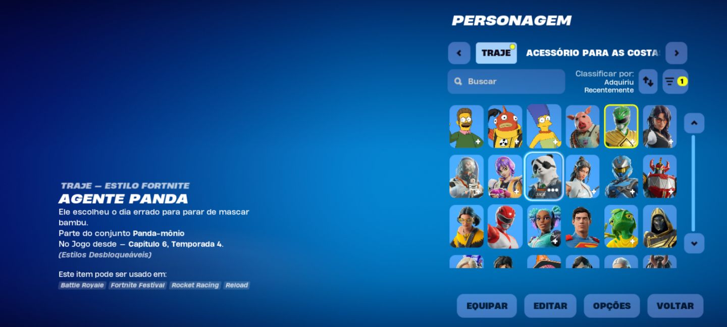 Conta epic games e fortnite com várias skins/ Power Rangers
