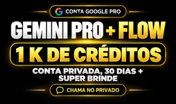 Flow Gemini 3.1 Pro + 1k Creditos mes + 5 TB - 30 dias! CONTA PRIVAD