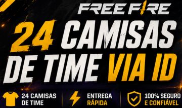 24 Camisas de Time Free Fire | Entrega Rápida por ID