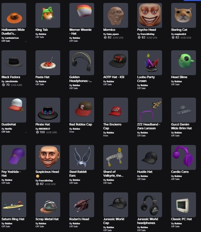 Conta Roblox com muitos itens e progresso