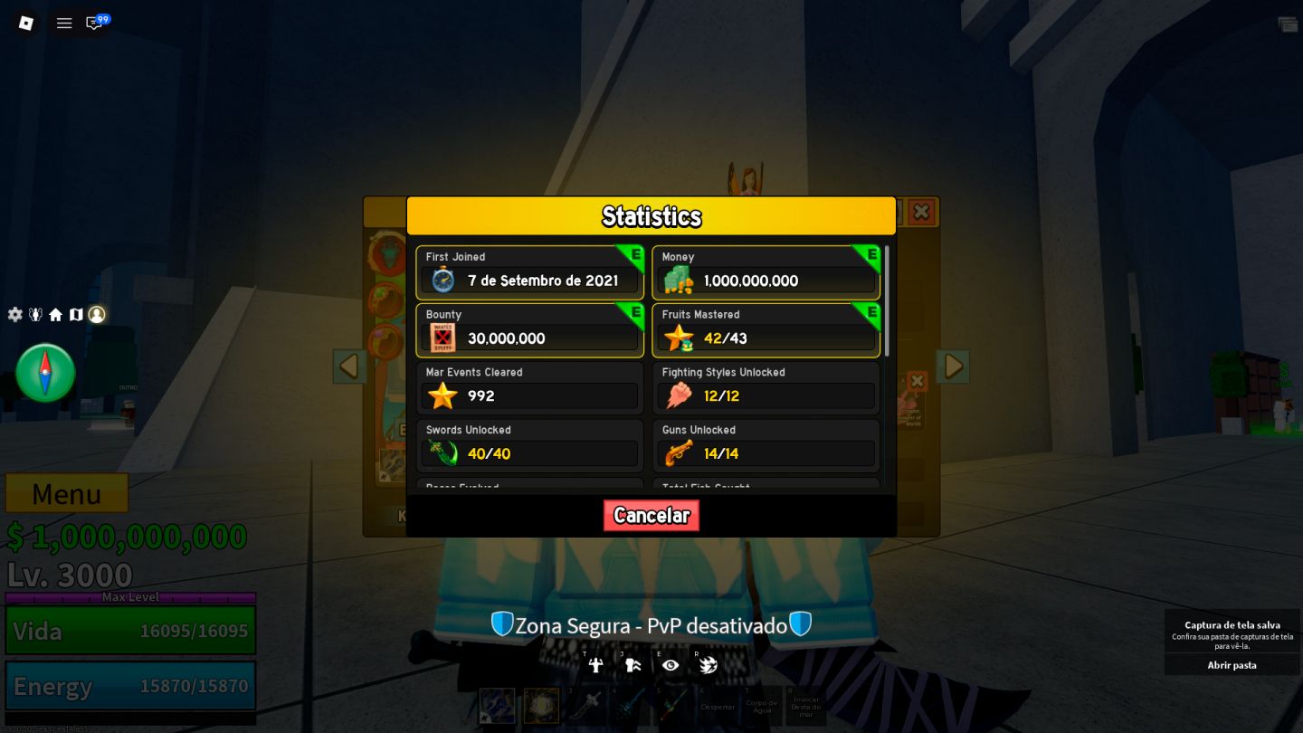 CONTA BLOX FRUITS FULL MAX | LEVEL 3000 | 30M BOUNTY | ITENS RAROS