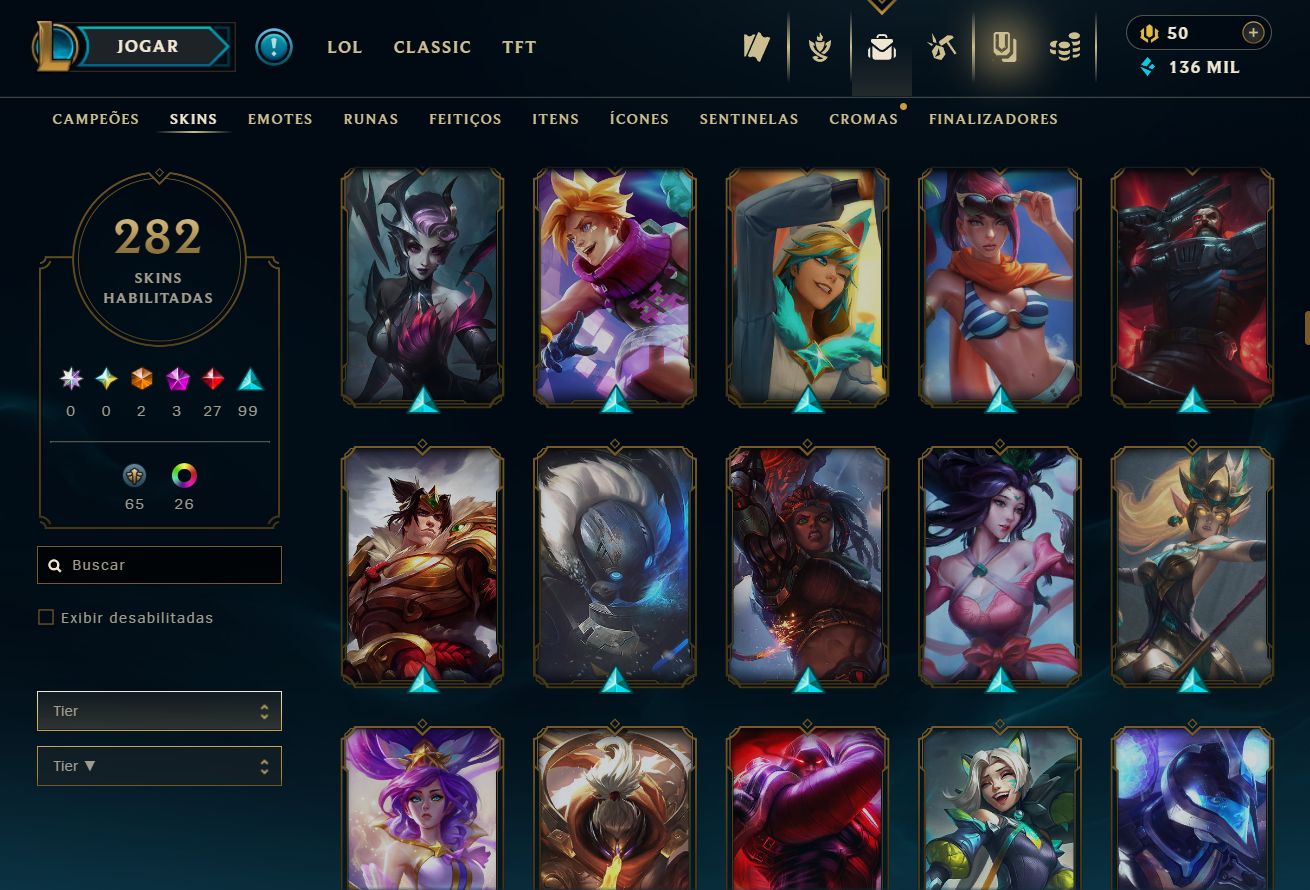 CONTA GOLD IV - 282 SKIN - FULL CHAMP + PREÇO BAIXISSIMO! - 100% SEGURA!